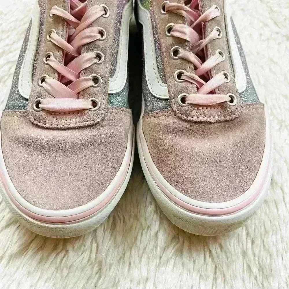 Vans Old Skool Powder Pink Glitter Pig Suede Skater Sneaker Shoe Size‎ Missy 1.0